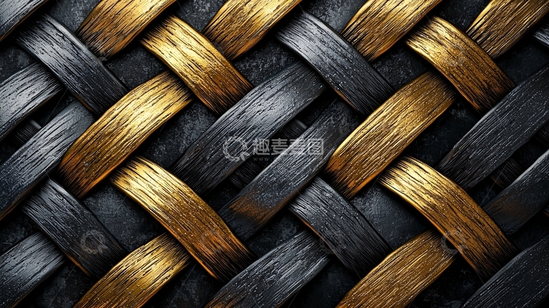 高清大图下载【趣麦麦图】黑金色编织纹理
