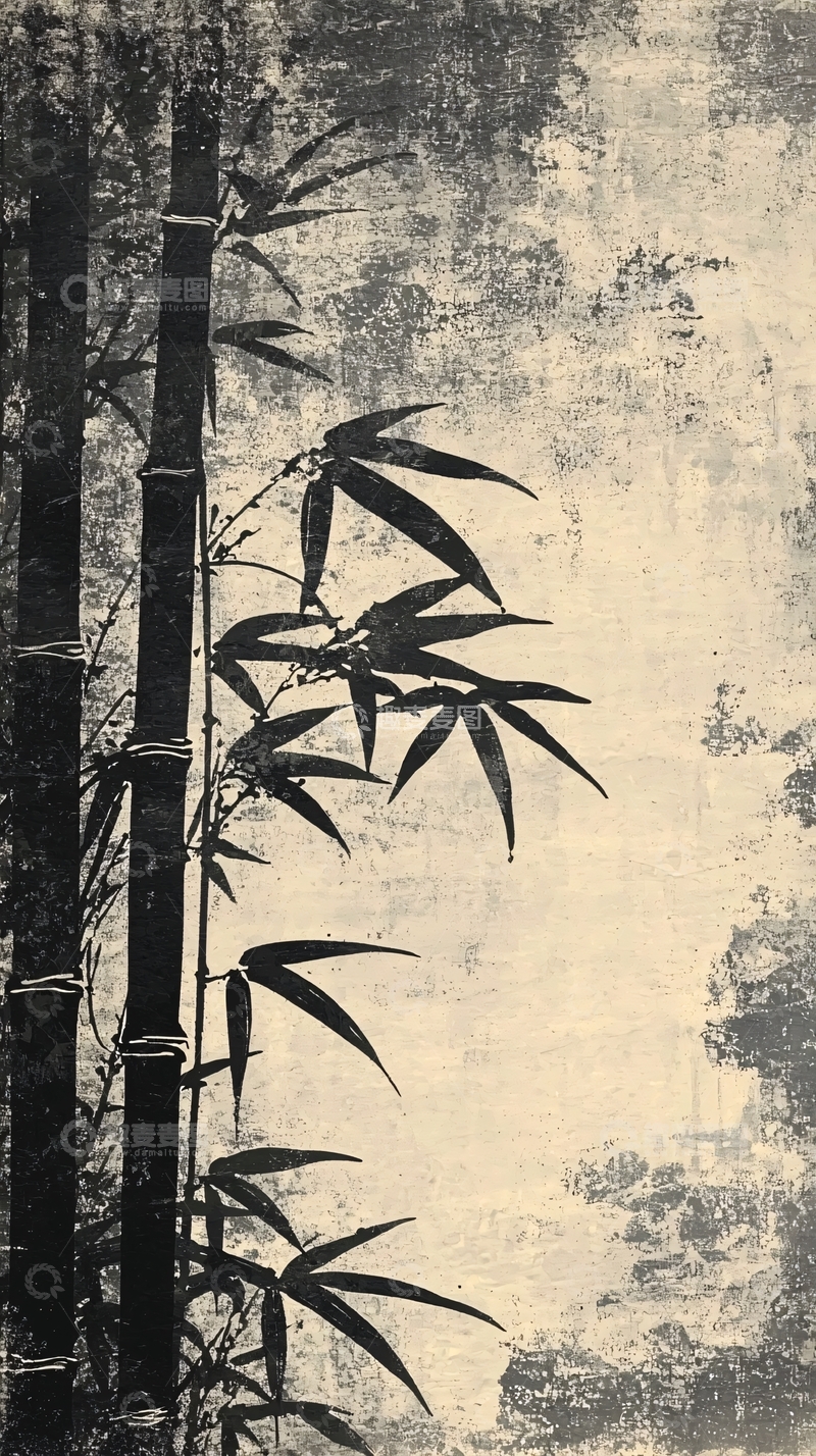 高清大图下载【趣麦麦图】水墨画竹子