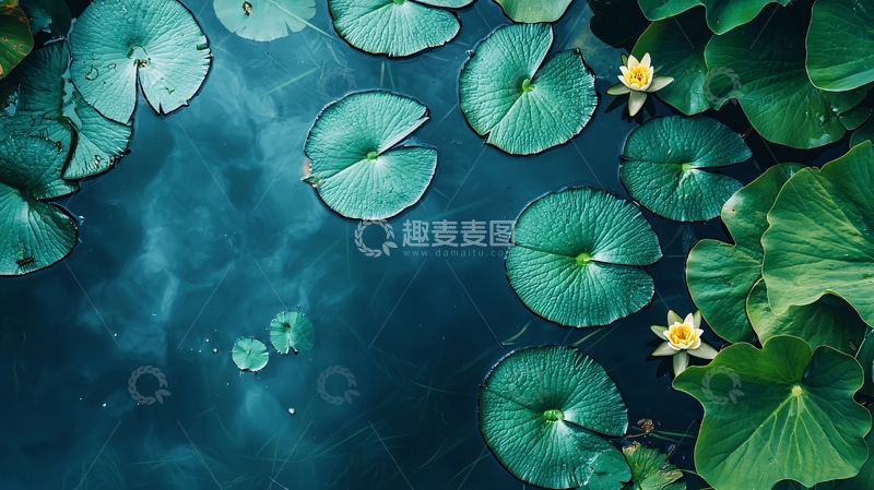 高清大图下载【趣麦麦图】水面荷叶