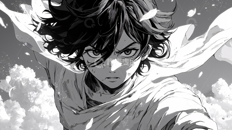 高清大图下载【趣麦麦图】黑白动漫人物