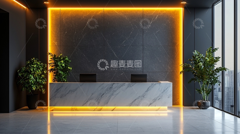 高清大图下载【趣麦麦图】现代简约大理石前台