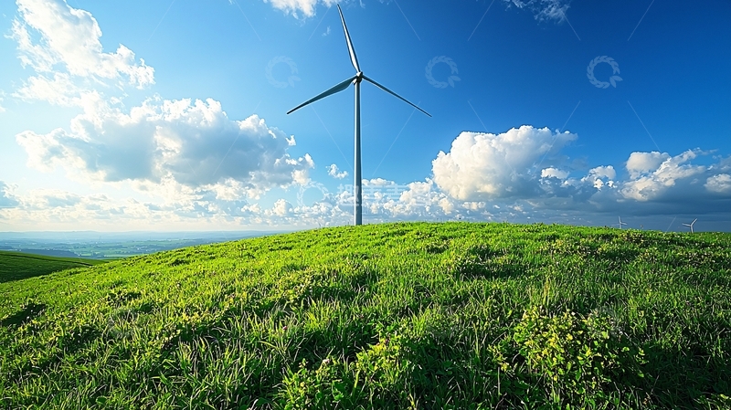 高清大图下载【趣麦麦图】绿色环保风力发电