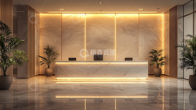 高清大图下载【趣麦麦图】现代酒店大堂接待台