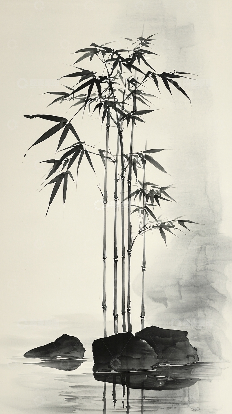 高清大图下载【趣麦麦图】水墨画竹子