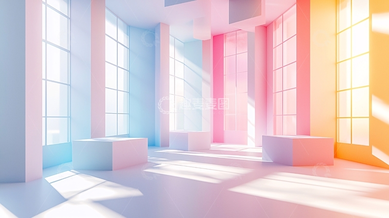 高清大图下载【趣麦麦图】彩色几何空间