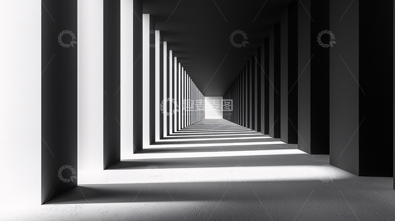 高清大图下载【趣麦麦图】黑白长廊