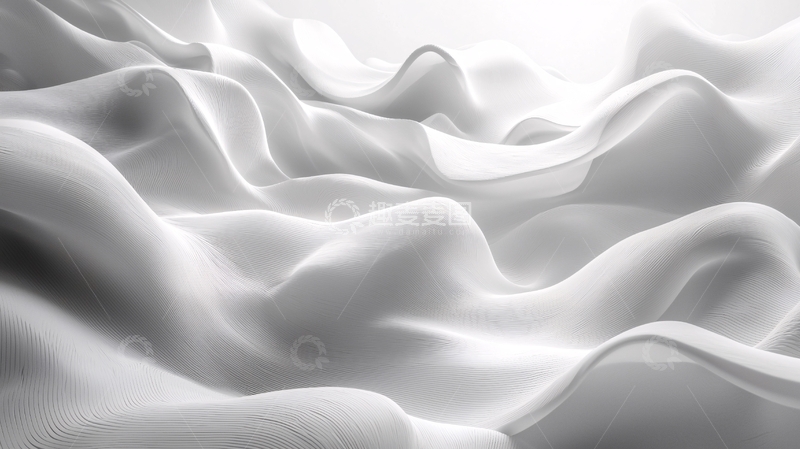高清大图下载【趣麦麦图】白色丝绸褶皱质感