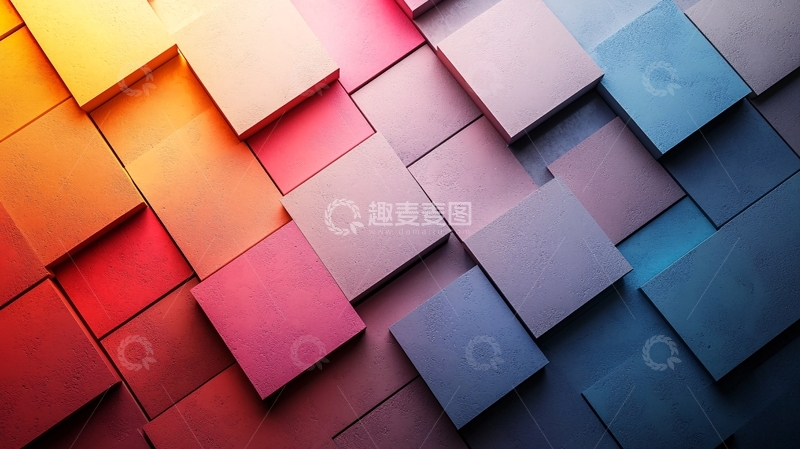高清大图下载【趣麦麦图】彩色方块背景