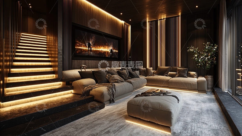 高清大图下载【趣麦麦图】现代极简暗色系家居