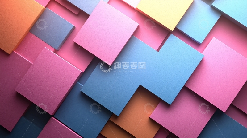 高清大图下载【趣麦麦图】彩色方块背景