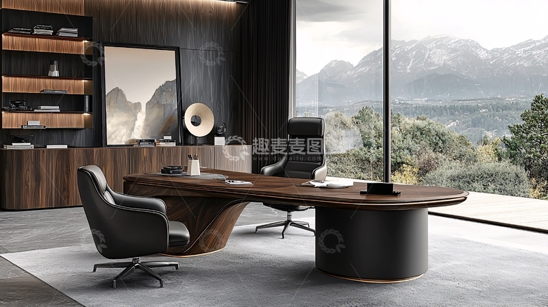 高清大图下载【趣麦麦图】极简现代高端商务办公桌