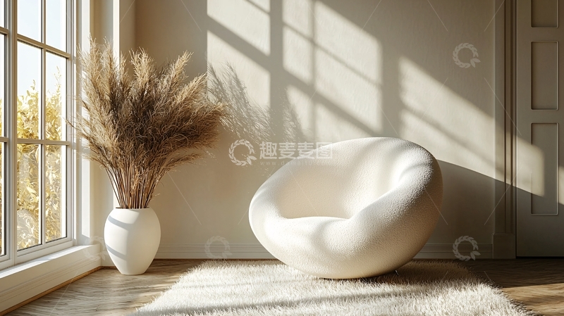 高清大图下载【趣麦麦图】阳光洒落的简约客厅