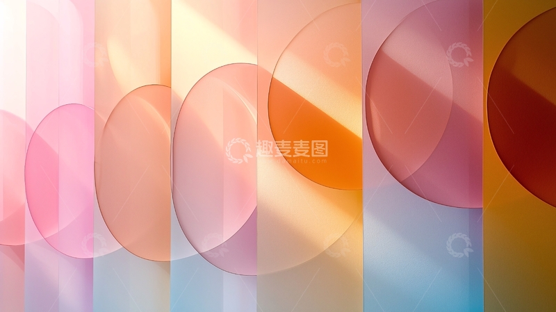 高清大图下载【趣麦麦图】彩色圆形光影交叠