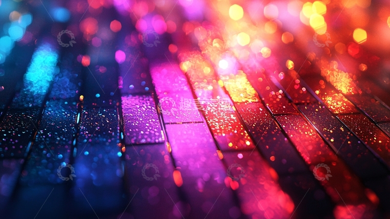 高清大图下载【趣麦麦图】绚丽多彩的湿漉漉地面