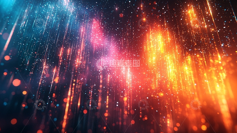 高清大图下载【趣麦麦图】炫彩粒子雨