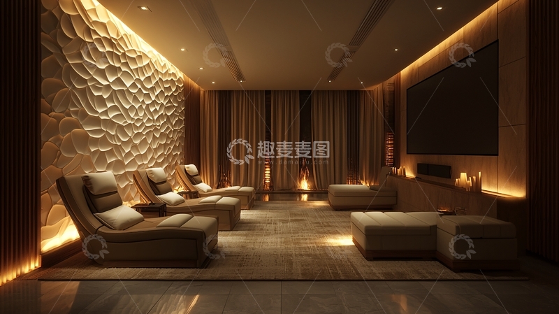 高清大图下载【趣麦麦图】奢华家庭影院设计