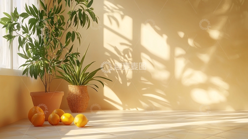 高清大图下载【趣麦麦图】阳光洒进房间的绿植