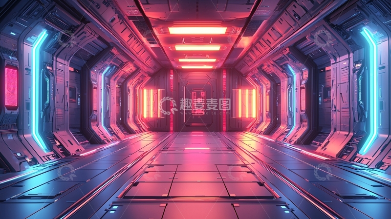 高清大图下载【趣麦麦图】未来科技感长廊