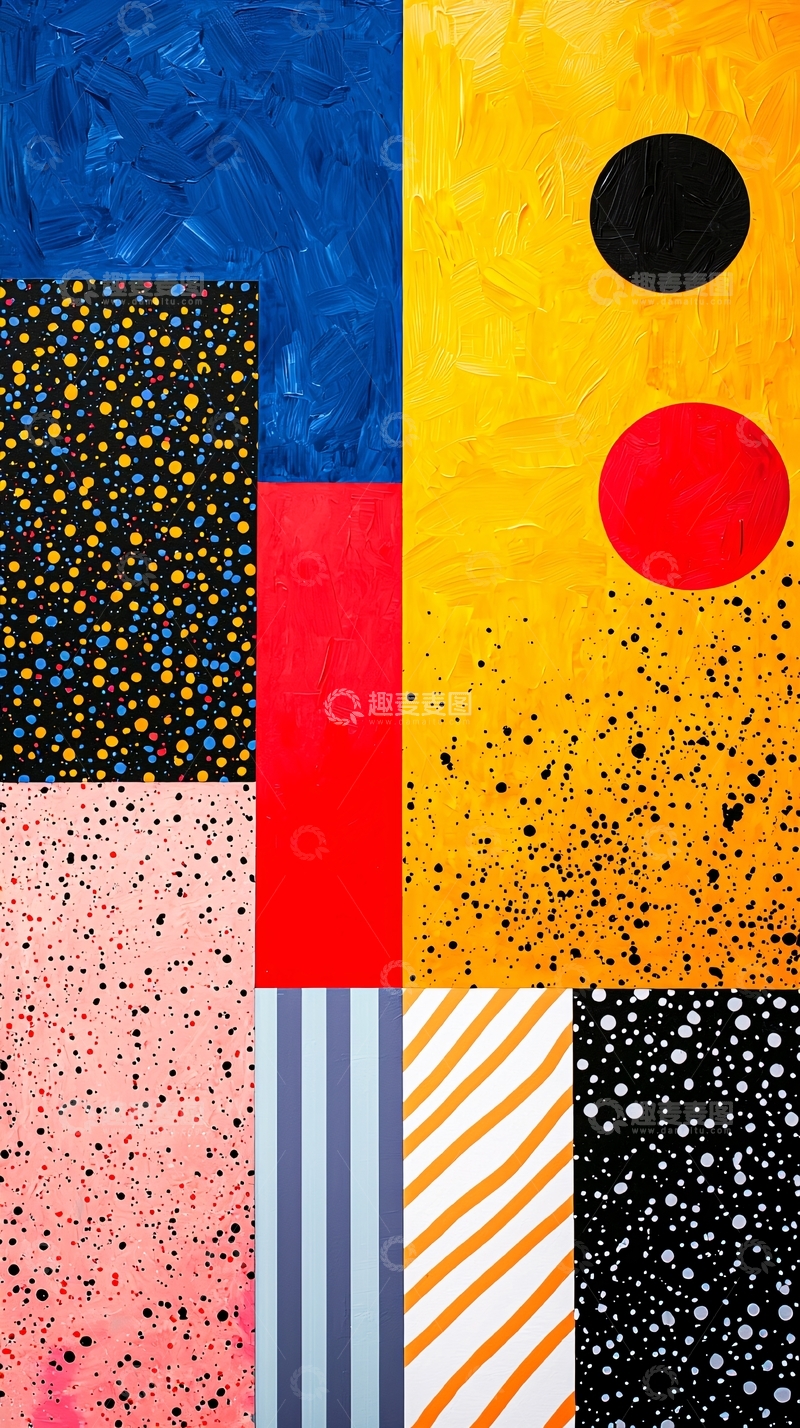 高清大图下载【趣麦麦图】抽象几何彩色拼接