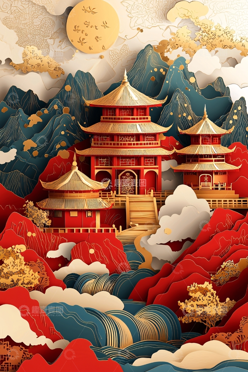 高清大图下载【趣麦麦图】中式建筑