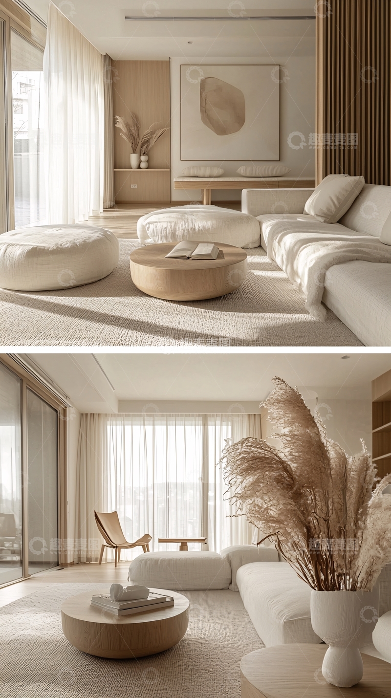 高清大图下载【趣麦麦图】-极简风轻奢客厅装修