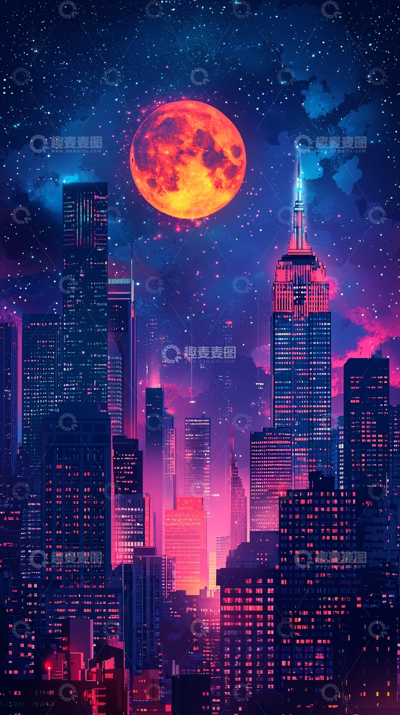 高清大图下载【趣麦麦图】夜晚都市