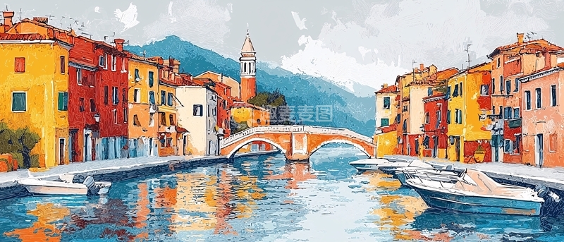 高清大图下载【趣麦麦图】彩色小镇