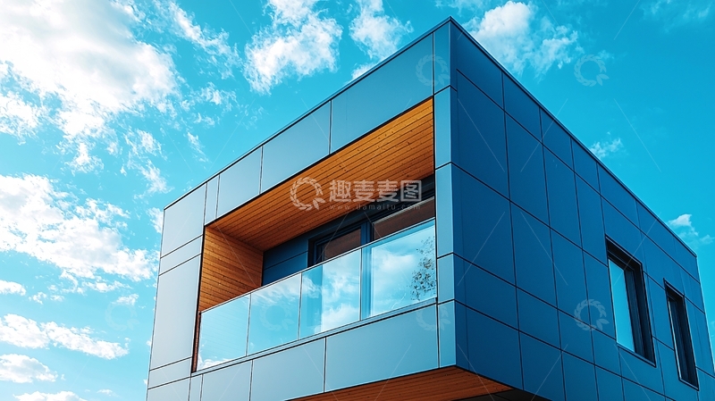 高清大图下载【趣麦麦图】蓝色现代建筑