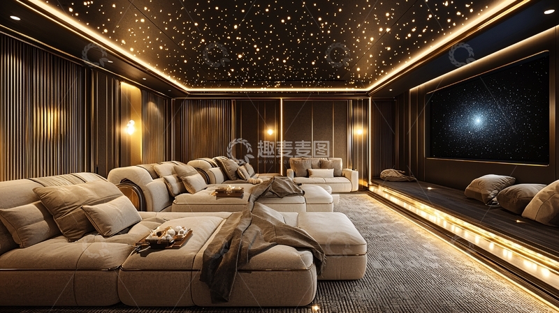 高清大图下载【趣麦麦图】奢华家庭影院设计