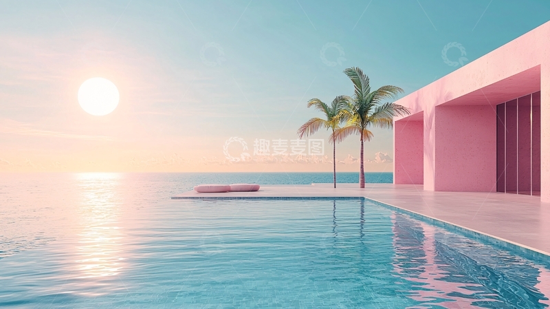 高清大图下载【趣麦麦图】粉色建筑