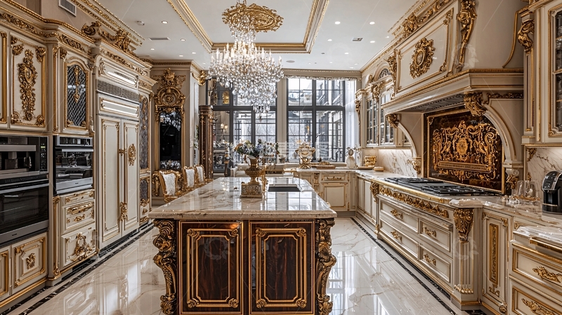高清大图下载【趣麦麦图】奢华欧式厨房