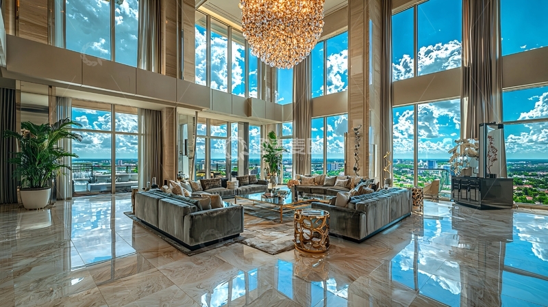 高清大图下载【趣麦麦图】豪华高层公寓客厅