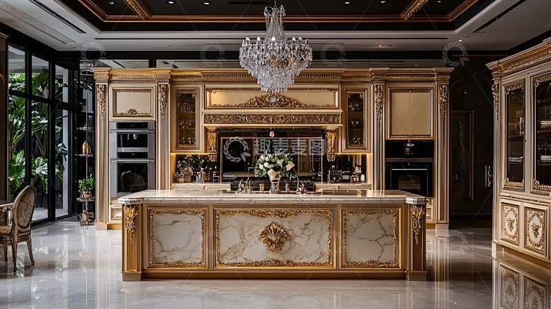 高清大图下载【趣麦麦图】奢华欧式风格厨房