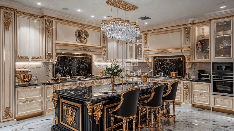 高清大图下载【趣麦麦图】奢华欧式风格厨房