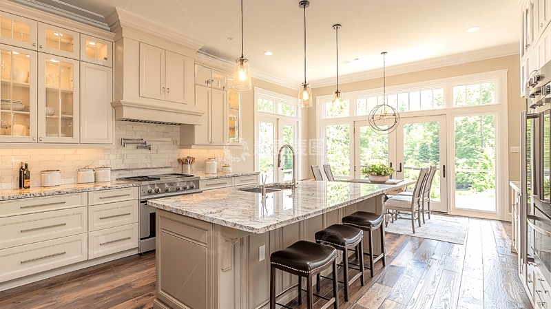 高清大图下载【趣麦麦图】明亮舒适的现代化厨房