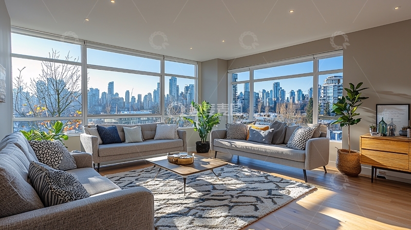 高清大图下载【趣麦麦图】现代都市景观客厅