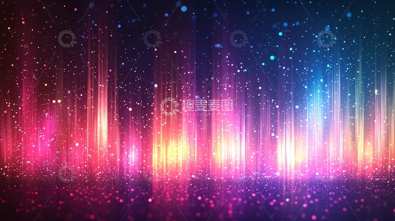 高清大图下载【趣麦麦图】梦幻多彩光柱背景