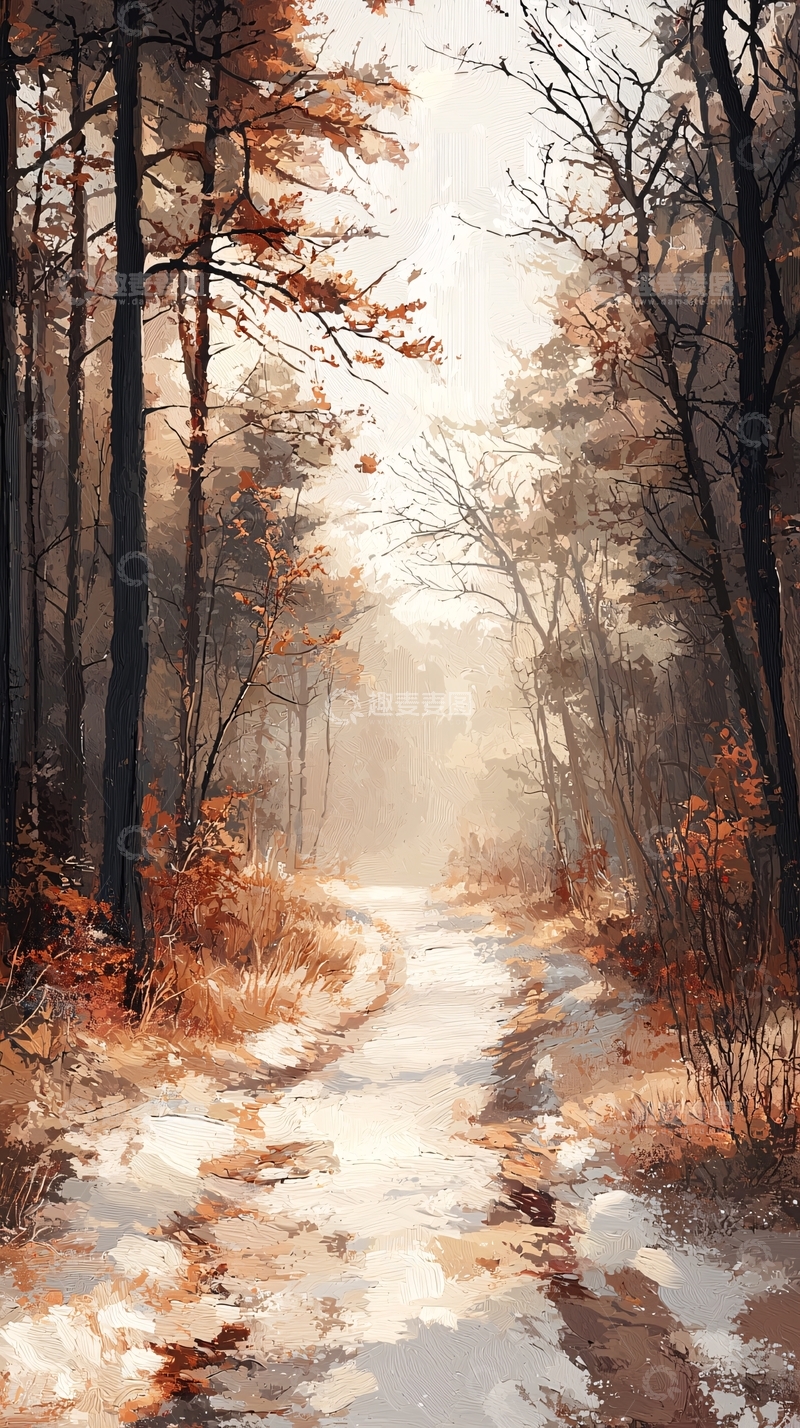 高清大图下载【趣麦麦图】秋日森林小路