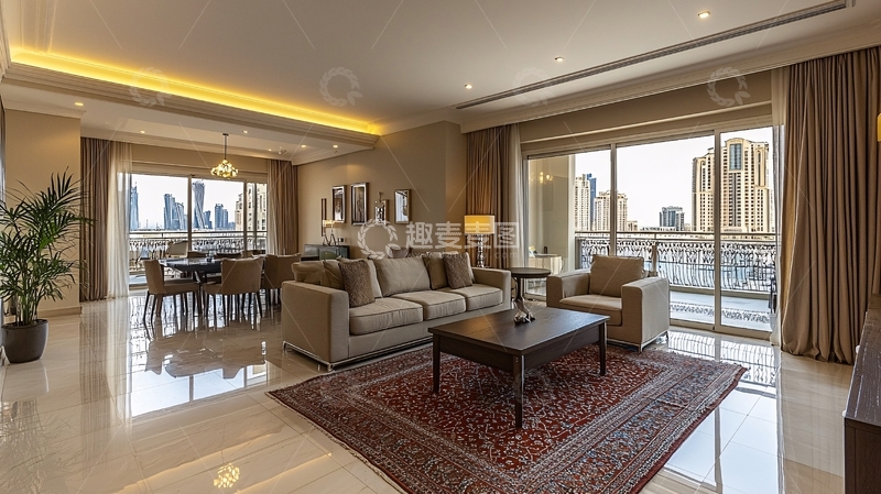 高清大图下载【趣麦麦图】豪华公寓客厅全景