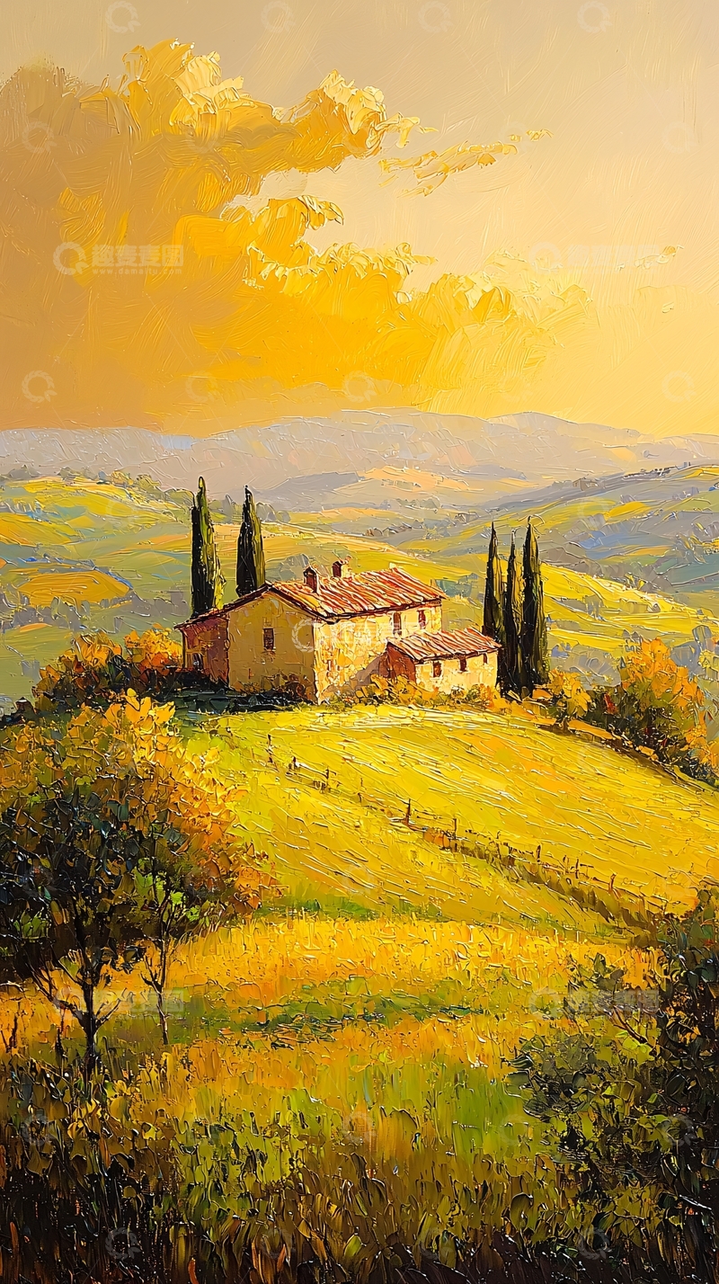 高清大图下载【趣麦麦图】田园风光油画