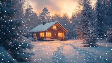 雪夜森林小屋