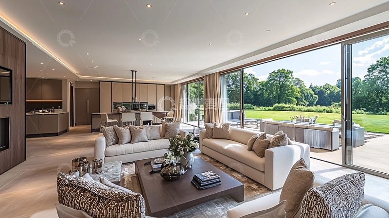 高清大图下载【趣麦麦图】现代简约别墅客厅