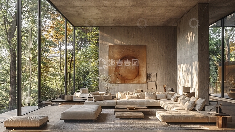 高清大图下载【趣麦麦图】现代极简风客厅