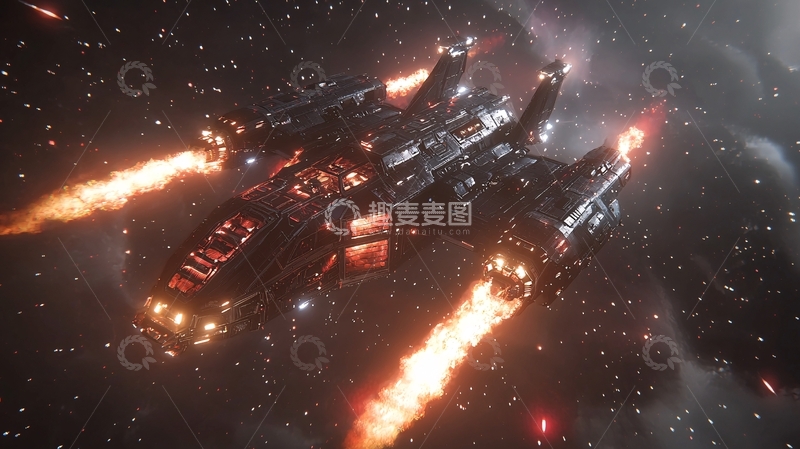 高清大图下载【趣麦麦图】宇宙飞船太空飞行