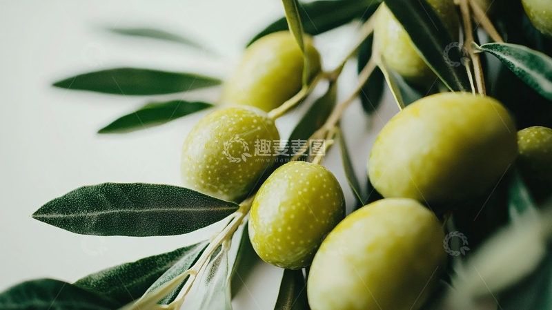 高清大图下载【趣麦麦图】橄榄枝上的青橄榄