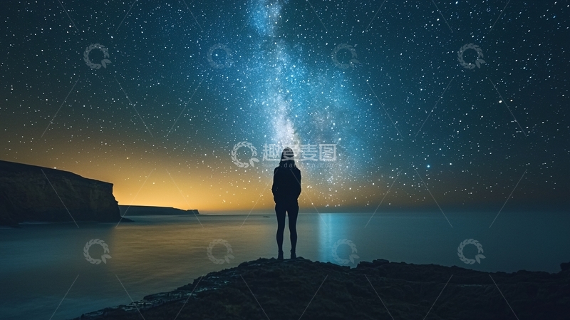 高清大图下载【趣麦麦图】夜空下的剪影