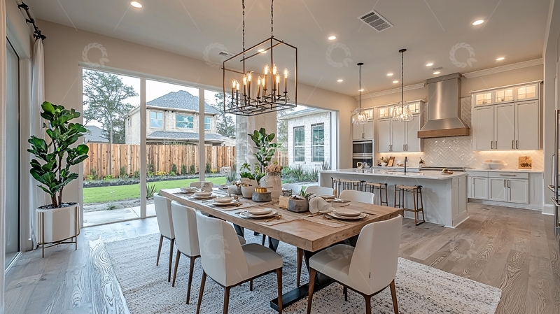 高清大图下载【趣麦麦图】现代简约开放式厨房餐厅