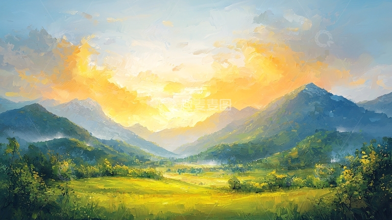 高清大图下载【趣麦麦图】山脉日出美景