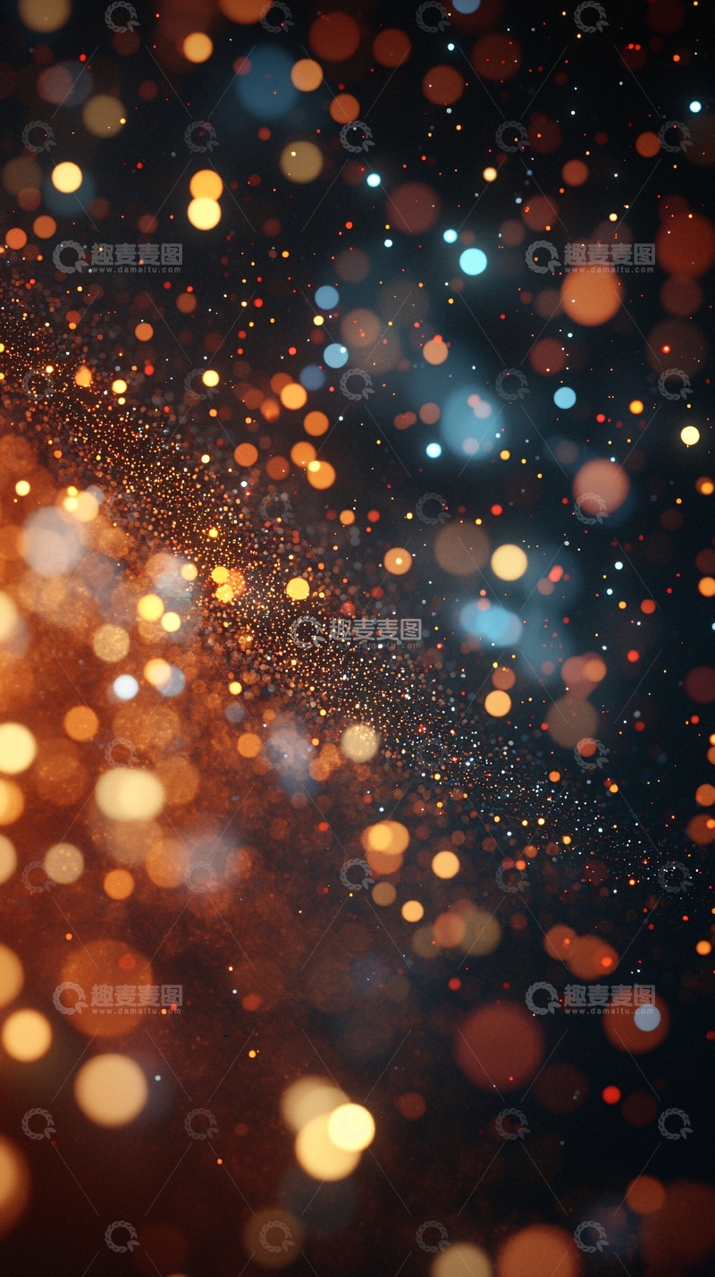高清大图下载【趣麦麦图】梦幻斑斓的金色光点背景