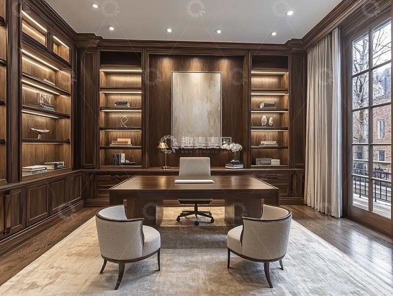 高清大图下载【趣麦麦图】高端大气书房设计